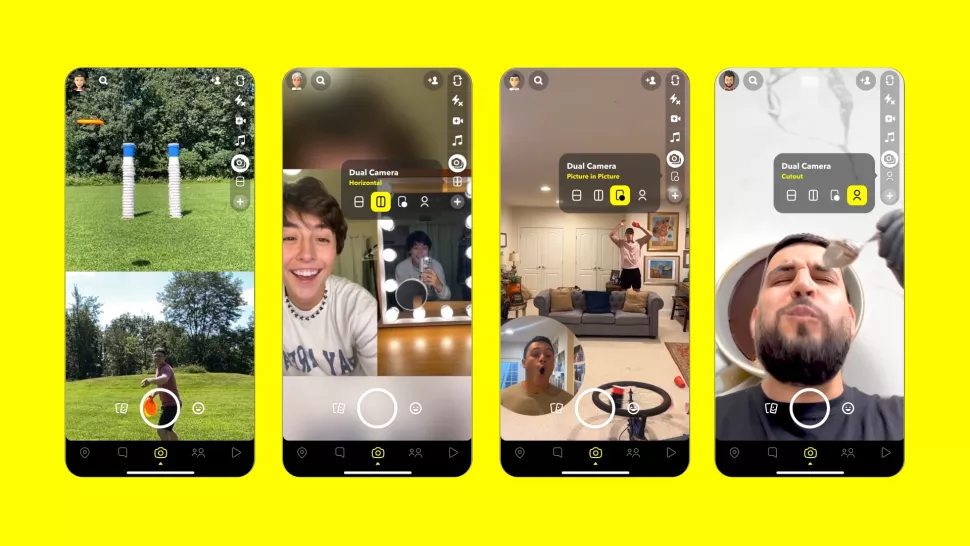 ميزة  Snapchat الكاميرا المزدوجة 2022